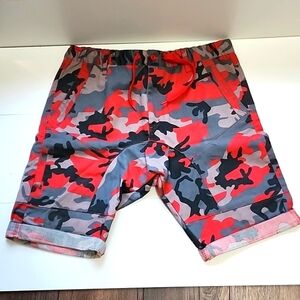Red CAMOFLAUGE ARMY Cargo Shorts Belt CAMO SHORT Cotton Size: L